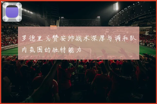 罗德里戈赞安帅战术深厚与调和队内氛围的独特能力